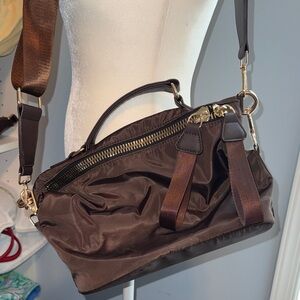 Brown Nylon Crossbody Bag